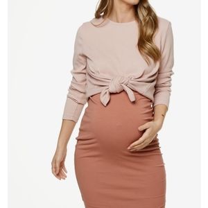 Bae back to back rib tie top light pink.  Size small